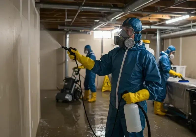 Basement Sanitization and Antimicrobial Treatment process in Great Neck, NY